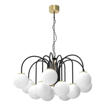  Csillár láncon CAMBRIDGE 12xE14/60W/230V fekete/sárgaréz  kép