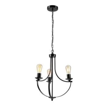  Csillár láncon GINA 3xE27/60W/230V fekete  kép