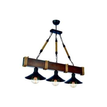  Csillár láncon KUTUK 3xE27/60W/230V barna  kép