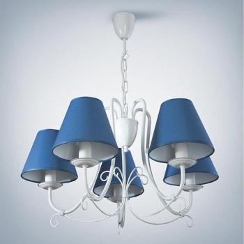  Csillár láncon LILLIAN 5xE14/40W/230V sötétkék  kép