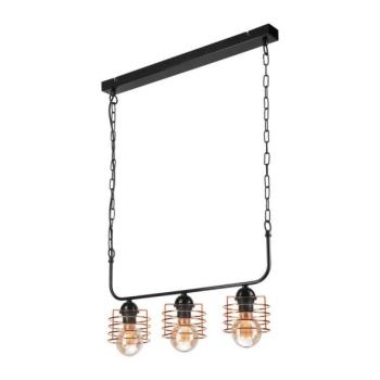  Csillár láncon MORGAN 3xE27/60W/230V fekete/réz  kép