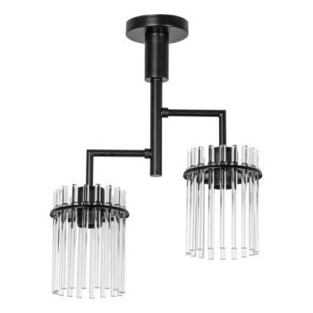  Csillár rúdon 2xE27/60W/230V fekete/átlátszó  kép