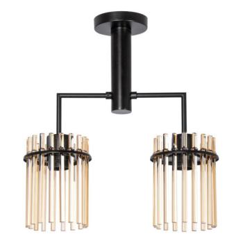  Csillár rúdon 2xE27/60W/230V fekete/füstös  kép