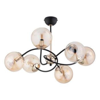 Csillár rúdon  AURORA 6xE14/10W/230V fekete/arany  kép