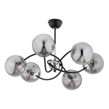  Csillár rúdon AURORA 6xE14/10W/230V fekete/króm  kép