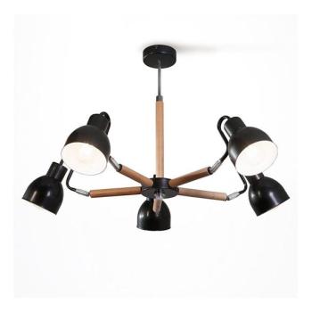  Csillár rúdon KALITHEA 5xE27/60W/230V fekete  kép