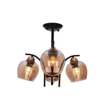  Csillár rúdon MERRA 3xE27/40W/230V fekete/bézs  kép