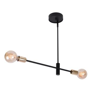  Csillár rúdon ONYX 2xE27/60W/230V fekete/arany  kép