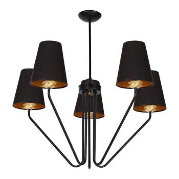  Csillár rúdon VICTORIA 5xE27/60W/230V fekete  kép