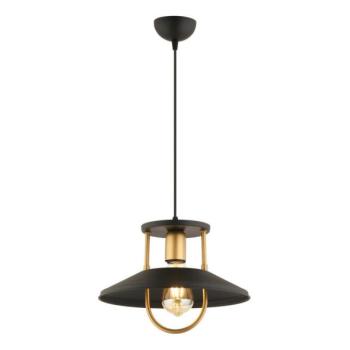 Csillár zsinóron 1xE27/40W/230V fekete/arany  kép