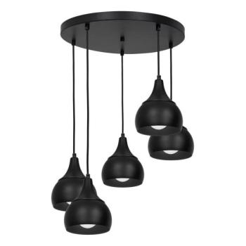  Csillár zsinóron AKTAN 5xE27/60W/230V fekete kerek  kép