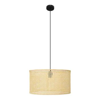  Csillár zsinóron ALBA 1xE27/15W/230V á. 45 cm rattan/fekete  kép