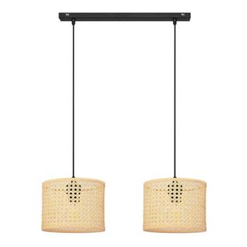  Csillár zsinóron ALBA 2xE27/15W/230V rattan/fekete  kép