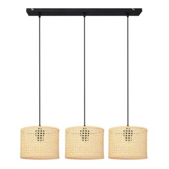  Csillár zsinóron ALBA 3xE27/15W/230V rattan/fekete  kép