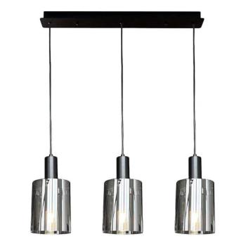  Csillár zsinóron ARCADIA 3xE27/60W/230V fekete/füstös  kép