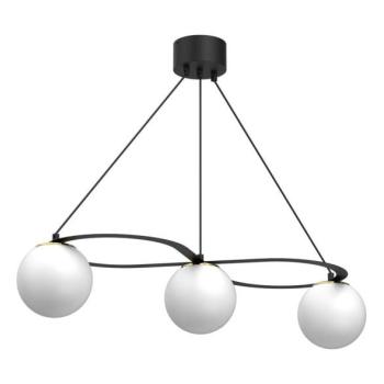  Csillár zsinóron BALLO 3xE27/15W/230V fekete/fehér  kép