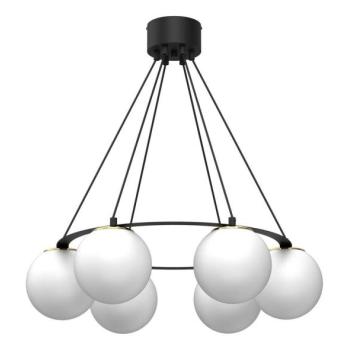  Csillár zsinóron BALLO 6xE27/15W/230V fekete/fehér  kép