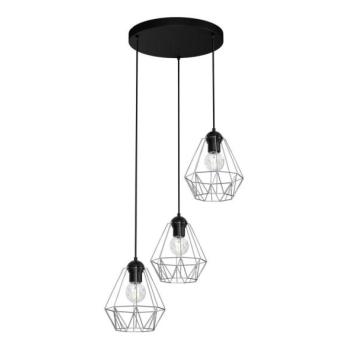  Csillár zsinóron BERGEN 3xE27/60W/230V fekete/fényes króm  kép