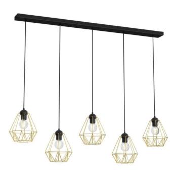  Csillár zsinóron BERGEN 5xE27/60W/230V fekete/arany  kép