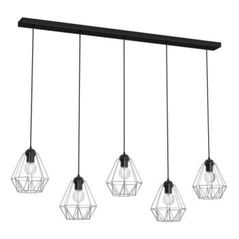  Csillár zsinóron BERGEN 5xE27/60W/230V fekete/fényes króm  kép