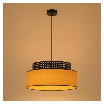  Csillár zsinóron BOHO 1xE27/60W/230V átm. 40 cm fekete/rattan  kép