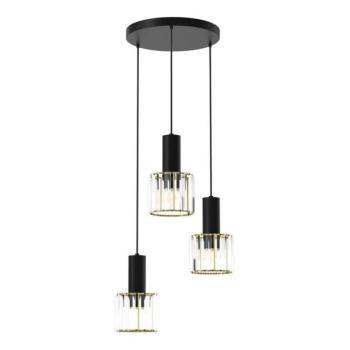 Csillár zsinóron CRISTAL 3xE27/60W/230V fekete  kép