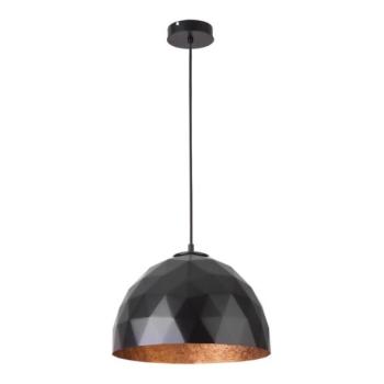  Csillár zsinóron DIAMENT 1xE27/60W/230V á. 35 cm fekete/réz  kép