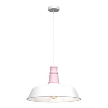  Csillár zsinóron ENZO 1xE27/60W/230V fehér/rózsaszín  kép