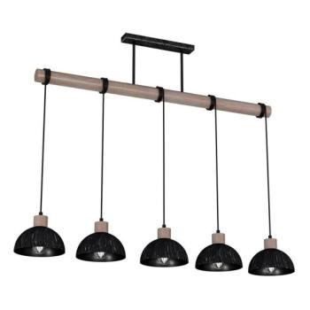  Csillár zsinóron ERIK 5xE27/60W/230V barna/fekete  kép