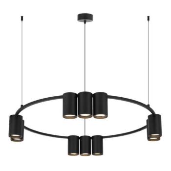  Csillár zsinóron GENESIS 10xGU10/8W/230V fekete  kép