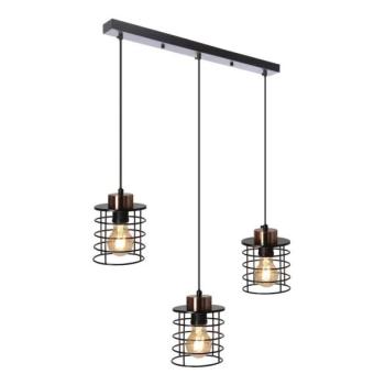  Csillár zsinóron GLOB 3xE27/40W/230V fekete  kép