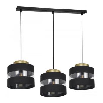  Csillár zsinóron HAVARD 3xE27/60W/230V fekete/sárgaréz  kép