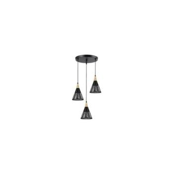  Csillár zsinóron HIRA 3xE27/60W/230V átm. 40 cm fekete  kép