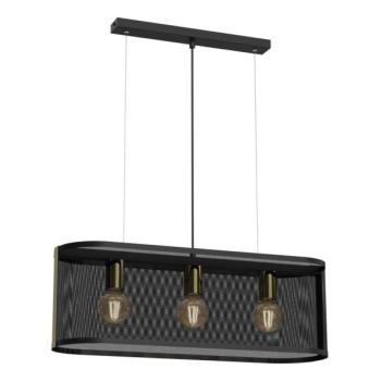  Csillár zsinóron KAGA 3xE27/60W/230V fekete/arany  kép