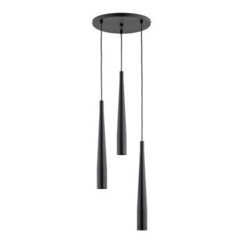  Csillár zsinóron KALINI 3xGU10/40W/230V á. 30 cm fekete  kép