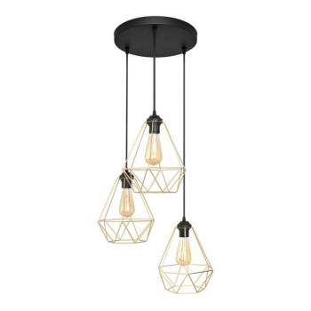  Csillár zsinóron KARO 3xE27/15W/230V arany/fekete  kép