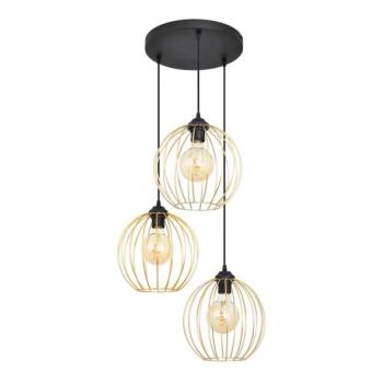  Csillár zsinóron MERCURE 3xE27/15W/230V arany/fekete  kép
