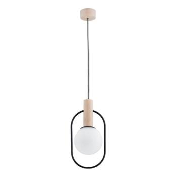  Csillár zsinóron MIKI 1xE14/10W/230V fekete/bézs  kép