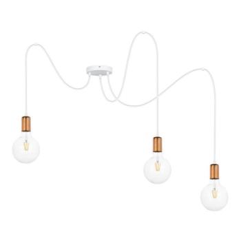  Csillár zsinóron MIROS 3xE27/60W/230V pók fehér/réz  kép