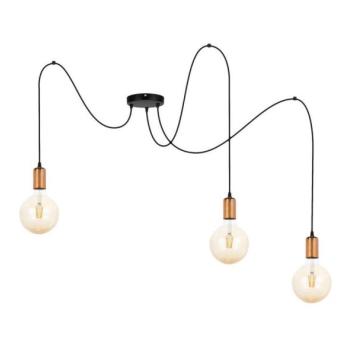  Csillár zsinóron MIROS 3xE27/60W/230V pók fekete/réz  kép