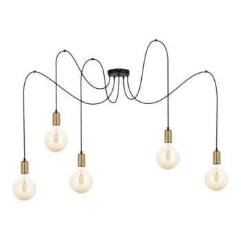  Csillár zsinóron MIROS 5xE27/60W/230V pók fekete/arany  kép