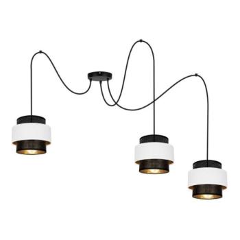  Csillár zsinóron NESS 3xE27/60W/230V pók fekete/fehér  kép