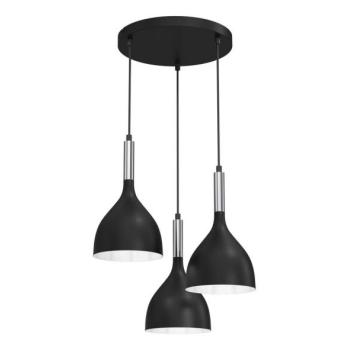  Csillár zsinóron NOAK 3xE27/15W/230V fekete/króm  kép