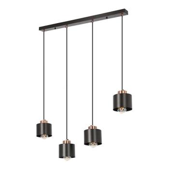  Csillár zsinóron OLENA 4xE27/60W/230V fekete  kép