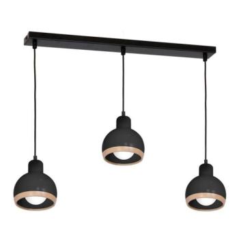  Csillár zsinóron OVAL 3xE27/60W/230V fekete  kép
