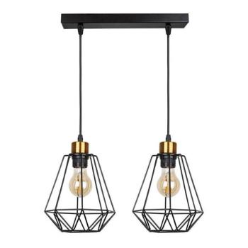  Csillár zsinóron PRIMO 2xE27/60W/230V fekete/arany  kép