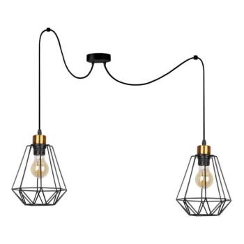  Csillár zsinóron PRIMO 2xE27/60W/230V pók fekete/arany  kép