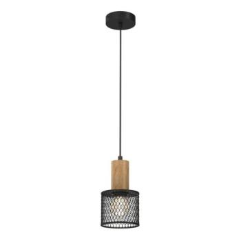  Csillár zsinóron SOBRESA 1xE27/60W/230V fekete/fa  kép