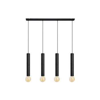  Csillár zsinóron TUBA 4xE27/15W/230V fekete  kép