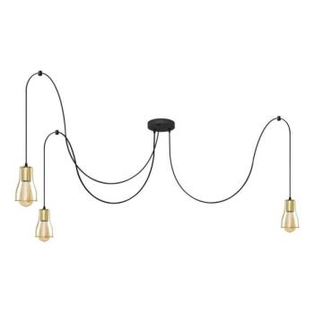  Csillár zsinóron TUBE 3xE27/10W/230V pók fekete/arany  kép